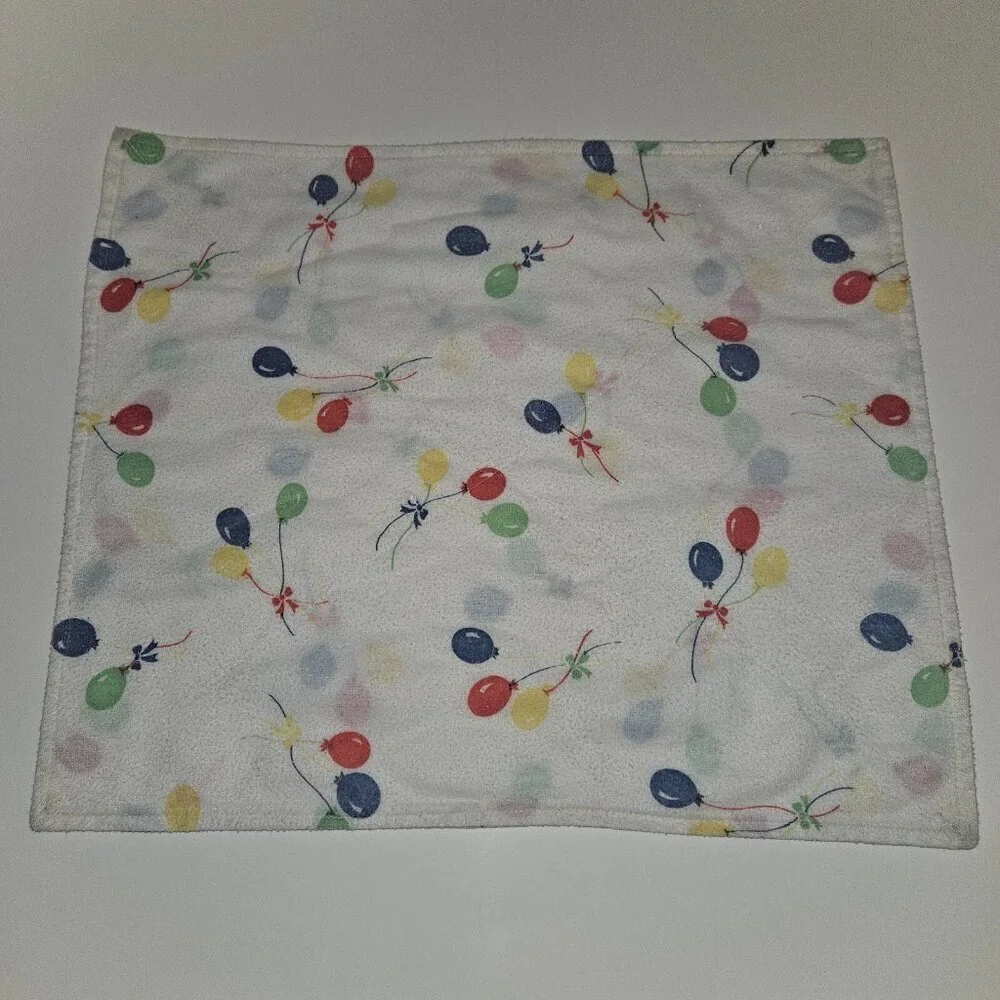 VTG Balloons Baby Burp Cloth Primary Colors Red Blue Yellow Green 14